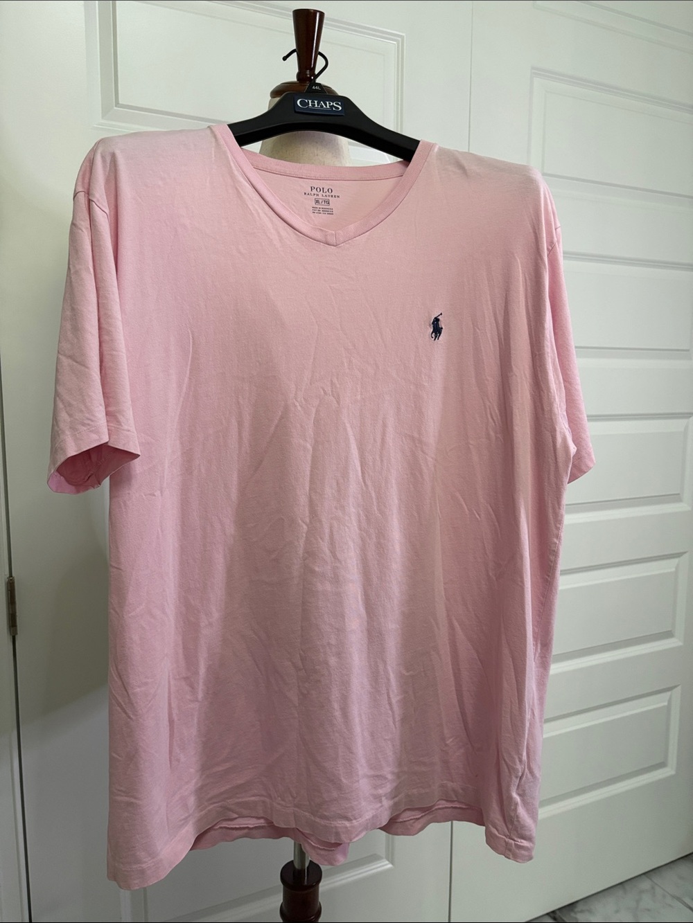 Polo by Ralph Lauren Light Pink V-Neck Tee with Navy Pony